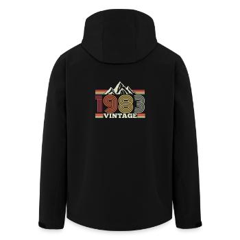 1983 Geburtstag Berge Wandern Klettern Bergsteigen - Recycelte Männer Softshell-Jacke von Stanley/Stella - Schwarz - Hinten - AI Model Male 185 light (185cm)