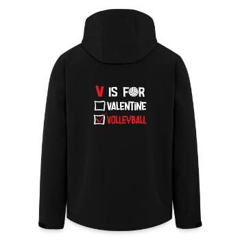 V is for valentine volleyball - Recycelte Männer Softshell-Jacke von Stanley/Stella - Schwarz - Hinten - AI Model Male 185 light (185cm)