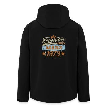 Legendär seit März 1973 Retro Geburtstag - Recycelte Männer Softshell-Jacke von Stanley/Stella - Schwarz - Hinten - AI Model Male 185 light (185cm)