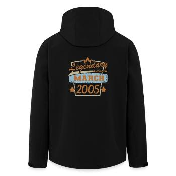 March 2005 Birthday Retro - Men’s Recycled Softshell Jacket by Stanley/Stella - black - Back - AI Model Male 185 light (185cm)
