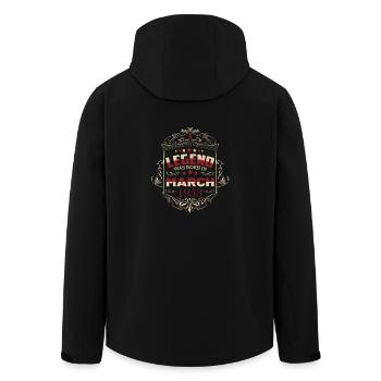 Une légende est née en mars 1953 - Veste softshell homme en polyester recyclé Stanley/Stella - noir - Dos - AI Model Male 185 light (185cm)