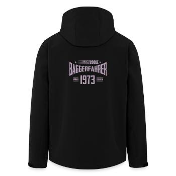 Jahrgang 1973 Geburtstag Bagger Baggerfahrer - Recycelte Männer Softshell-Jacke von Stanley/Stella - Schwarz - Hinten - AI Model Male 185 light (185cm)