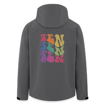 Retro 10 Jahre alt 10. Geburtstag Kinder Jungen Mädchen - Recycelte Männer Softshell-Jacke von Stanley/Stella - Schwarz - Hinten - AI Model Male 185 light (185cm)