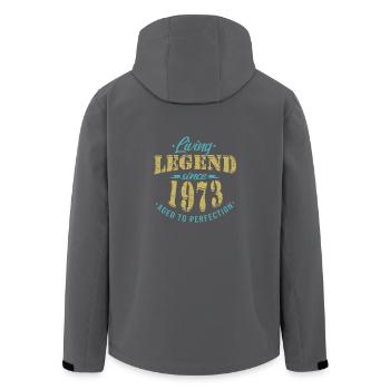jahrgang 1973 Geburtstag Lebende Legende - Recycelte Männer Softshell-Jacke von Stanley/Stella - Schwarz - Hinten - AI Model Male 185 light (185cm)