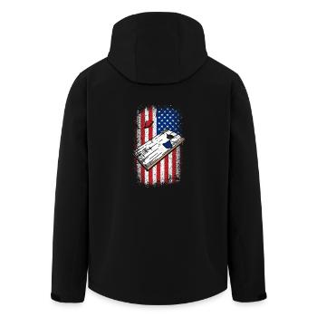 Usa Patriotic American flag 4th of July Cornhole - Recycelte Männer Softshell-Jacke von Stanley/Stella - Schwarz - Hinten - AI Model Male 185 light (185cm)