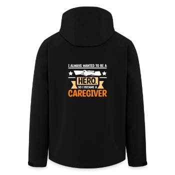 Je voulais être un héros, alors je suis devenu un aidant naturel - Veste softshell homme en polyester recyclé Stanley/Stella - noir - Dos - AI Model Male 185 light (185cm)