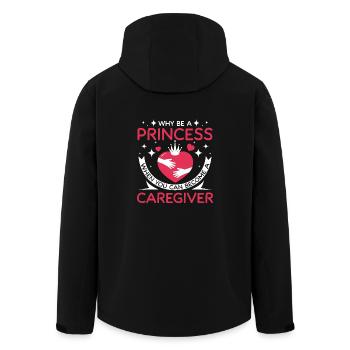 Soyez une princesse, devenez une aidante - Veste softshell homme en polyester recyclé Stanley/Stella - noir - Dos - AI Model Male 185 light (185cm)