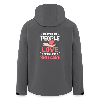 Donner de l’amour aux gens est le meilleur soin - Veste softshell homme en polyester recyclé Stanley/Stella - noir - Dos - AI Model Male 185 light (185cm)