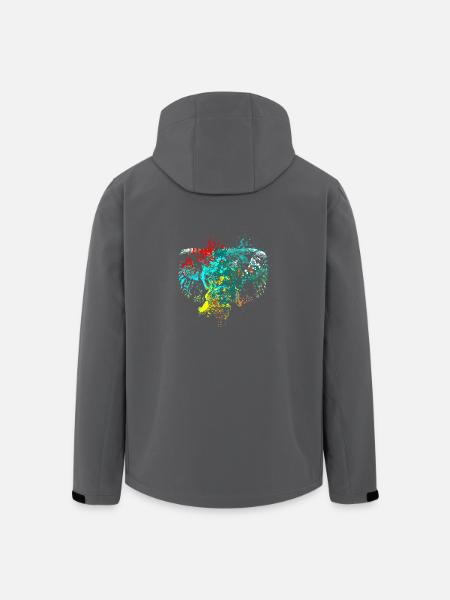 Splash Art Elephant Head - Men’s Recycled Softshell Jacket by Stanley/Stella - black