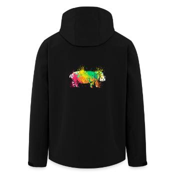 Splash Art Flusspferd Nilpferd Hippo - Men’s Recycled Softshell Jacket by Stanley/Stella - black - Back - AI Model Male 185 light (185cm)