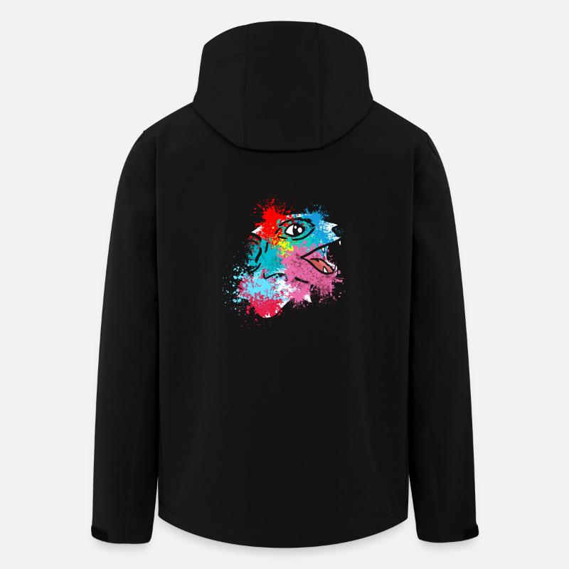 Splash Art Surikate Erdmännchen - Recycelte Männer Softshell-Jacke von Stanley/Stella - Schwarz