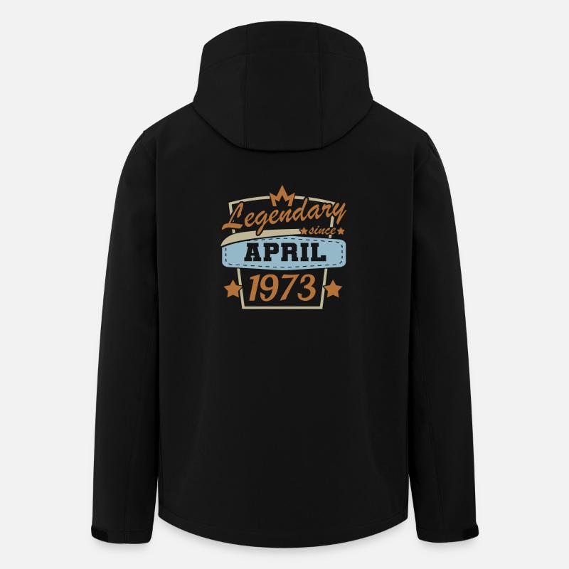 Avril 1973 Rétro Anniversaire - Veste softshell homme en polyester recyclé Stanley/Stella - noir