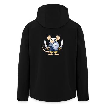Mignon souris Kawaii Sword Shield Knight - Veste softshell homme en polyester recyclé Stanley/Stella - noir - Dos - AI Model Male 185 light (185cm)