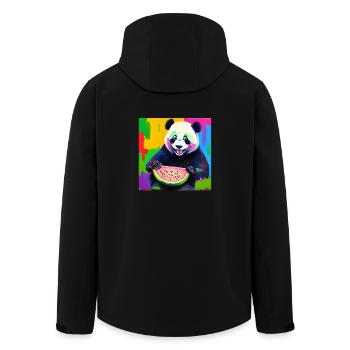 Design eines digitalen Ölgemälde-Stils mit einem - Recycelte Männer Softshell-Jacke von Stanley/Stella - Schwarz - Hinten - AI Model Male 185 light (185cm)