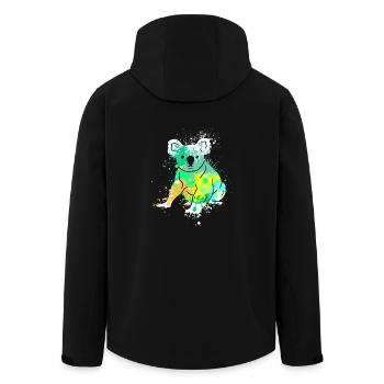 Splash Art Koalabär - Recycelte Männer Softshell-Jacke von Stanley/Stella - Schwarz - Hinten - AI Model Male 185 light (185cm)