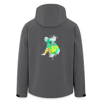 Splash Art Koalabär - Recycelte Männer Softshell-Jacke von Stanley/Stella - Anthrazit - Hinten - AI Model Male 185 light (185cm)