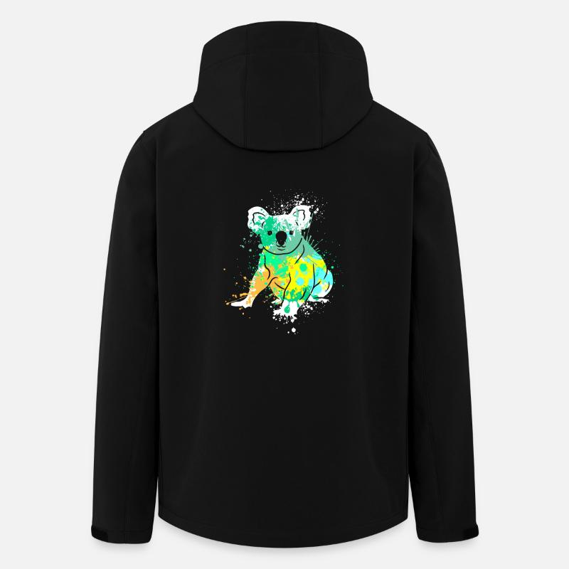 Splash Art Koala Bear - Men’s Recycled Softshell Jacket by Stanley/Stella - black
