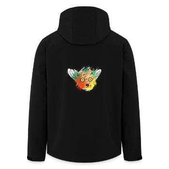 Splash Art Ringtail Maki Madagascar lemurs - Men’s Recycled Softshell Jacket by Stanley/Stella - black - Back - AI Model Male 185 light (185cm)