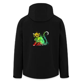 Splash Art Ringtail Maki Madagascar lemurs - Men’s Recycled Softshell Jacket by Stanley/Stella - black - Back - AI Model Male 185 light (185cm)