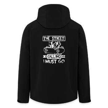 The street calls skateboarding - Men’s Recycled Softshell Jacket by Stanley/Stella - black - Back - AI Model Male 185 light (185cm)