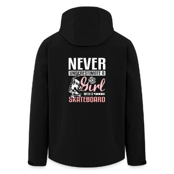 Never underestimate a girl with a skateboard - Men’s Recycled Softshell Jacket by Stanley/Stella - black - Back - AI Model Male 185 light (185cm)