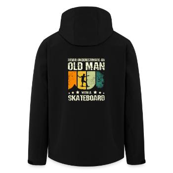 Don't underestimate an old man with a skateboard - Men’s Recycled Softshell Jacket by Stanley/Stella - black - Back - AI Model Male 185 light (185cm)