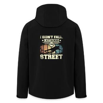 I didn't fall I attacked the street, skateboarding - Men’s Recycled Softshell Jacket by Stanley/Stella - black - Back - AI Model Male 185 light (185cm)