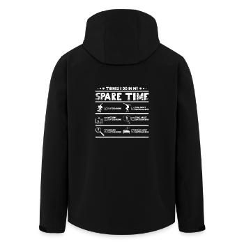 Things I do in my spare time Skateboard - Men’s Recycled Softshell Jacket by Stanley/Stella - black - Back - AI Model Male 185 light (185cm)
