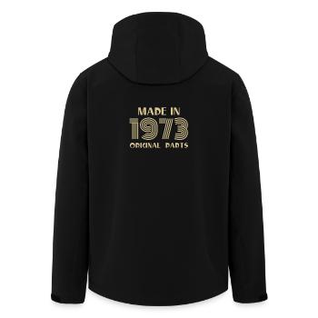Fabriqué en 1973 Toutes les pièces d’origine - Veste softshell homme en polyester recyclé Stanley/Stella - noir - Dos - AI Model Male 185 light (185cm)