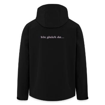 bin gleich da ... komme gleich warten freunde - Recycelte Männer Softshell-Jacke von Stanley/Stella - Schwarz - Hinten - AI Model Male 185 light (185cm)