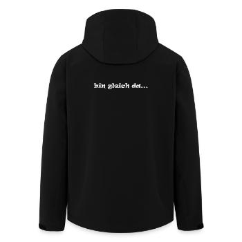 bin gleich da ... komme gleich warten freunde - Recycelte Männer Softshell-Jacke von Stanley/Stella - Schwarz - Hinten - AI Model Male 185 light (185cm)