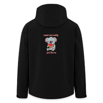 Koala Wassermelone Süß und kuschelig, genau wie - Recycelte Männer Softshell-Jacke von Stanley/Stella - Schwarz - Hinten - AI Model Male 185 light (185cm)