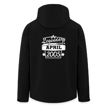 Vintage-Design zum Geburtstag im April 2005 - Recycelte Männer Softshell-Jacke von Stanley/Stella - Schwarz - Hinten - AI Model Male 185 light (185cm)