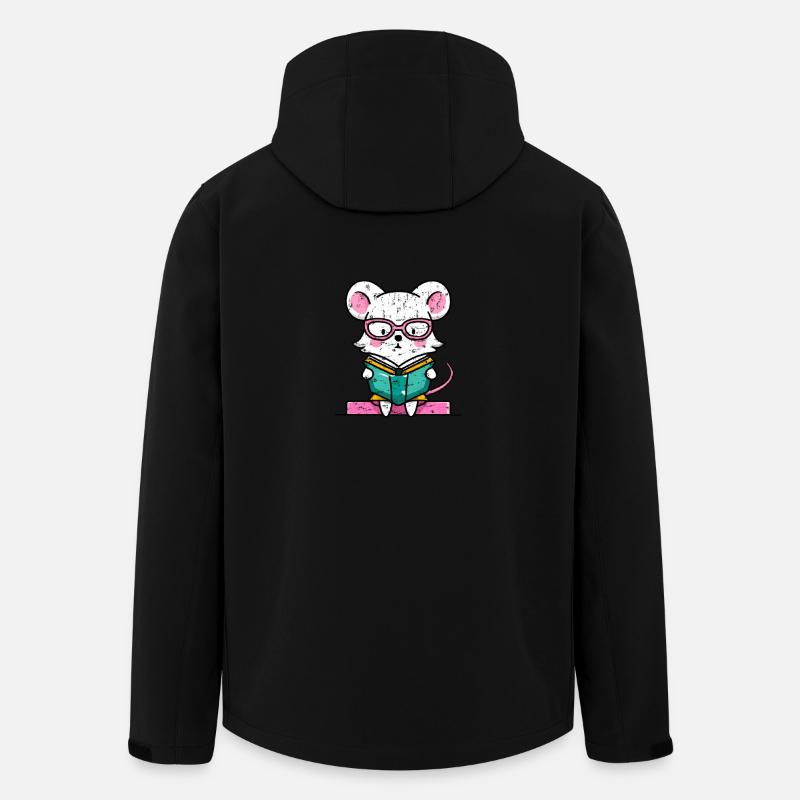 Leseratte Maus im Buch - Recycelte Männer Softshell-Jacke von Stanley/Stella - Schwarz