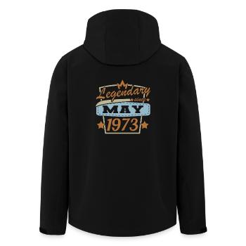 Mai 1973 Retro Geburtstag - Recycelte Männer Softshell-Jacke von Stanley/Stella - Schwarz - Hinten - AI Model Male 185 light (185cm)