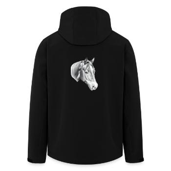 Dessin au crayon de tête de cheval - Veste softshell homme en polyester recyclé Stanley/Stella - noir - Dos - AI Model Male 185 light (185cm)