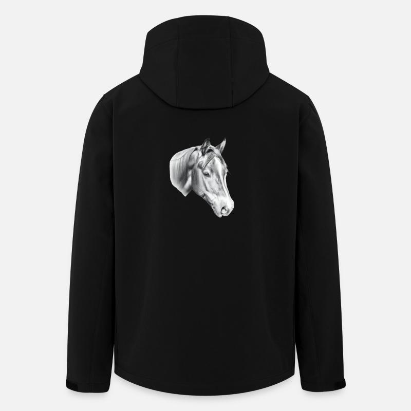 Pferdekopf Bleistiftzeichnung - Recycelte Männer Softshell-Jacke von Stanley/Stella - Schwarz
