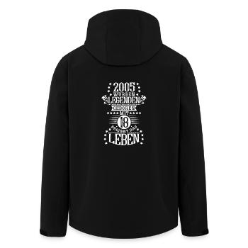 18. Geburtstag Sprüche Volljährig Achtzehn Vintage - Recycelte Männer Softshell-Jacke von Stanley/Stella - Schwarz - Hinten - AI Model Male 185 light (185cm)