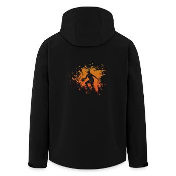 Splash Orange Basketball Girls - Men’s Recycled Softshell Jacket by Stanley/Stella - black - Back - AI Model Male 185 light (185cm)