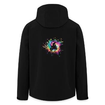 Tie dye Motocross Dirt Bike - Recycelte Männer Softshell-Jacke von Stanley/Stella - Schwarz - Hinten - AI Model Male 185 light (185cm)