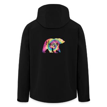 Tie Dye Mama Bear - Men’s Recycled Softshell Jacket by Stanley/Stella - black - Back - AI Model Male 185 light (185cm)