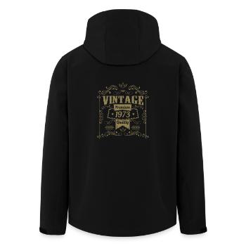 Millésime 1973 Ornements d’anniversaire Old School - Veste softshell homme en polyester recyclé Stanley/Stella - noir - Dos - AI Model Male 185 light (185cm)