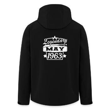 Mai 1963 Rétro Anniversaire Dictons - Veste softshell homme en polyester recyclé Stanley/Stella - noir - Dos - AI Model Male 185 light (185cm)