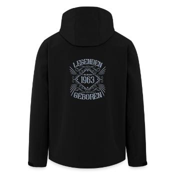 1963 Geburtstag Sprüche Legende - Recycelte Männer Softshell-Jacke von Stanley/Stella - Schwarz - Hinten - AI Model Male 185 light (185cm)