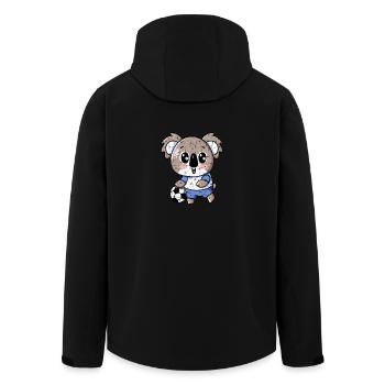 Süßer Kawaii Koala mit Handball und Fußball Design - Recycelte Männer Softshell-Jacke von Stanley/Stella - Schwarz - Hinten - AI Model Male 185 light (185cm)