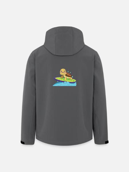 Turtle on surfboard - Men’s Recycled Softshell Jacket by Stanley/Stella - black