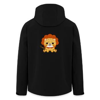 Cute Kawaii Lion Cute Lion Sign for - Men’s Recycled Softshell Jacket by Stanley/Stella - black - Back - AI Model Male 185 light (185cm)