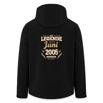 Die Legende wurde im Juni 2005 geboren - Recycelte Männer Softshell-Jacke von Stanley/Stella - Schwarz - Hinten - AI Model Male 185 light (185cm)