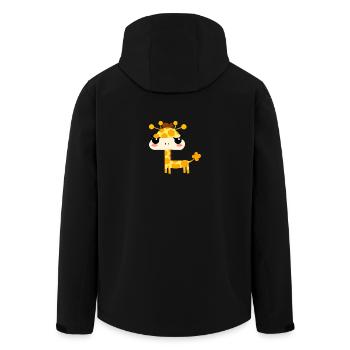 Mignonne girafe kawaii - Veste softshell homme en polyester recyclé Stanley/Stella - noir - Dos - AI Model Male 185 light (185cm)