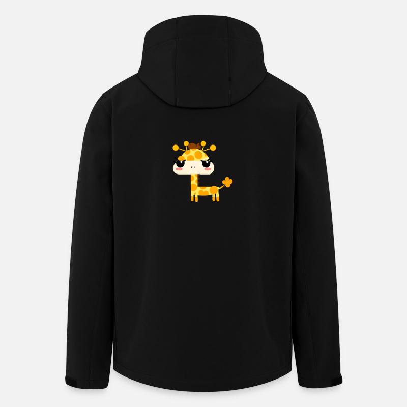 Mignonne girafe kawaii - Veste softshell homme en polyester recyclé Stanley/Stella - noir